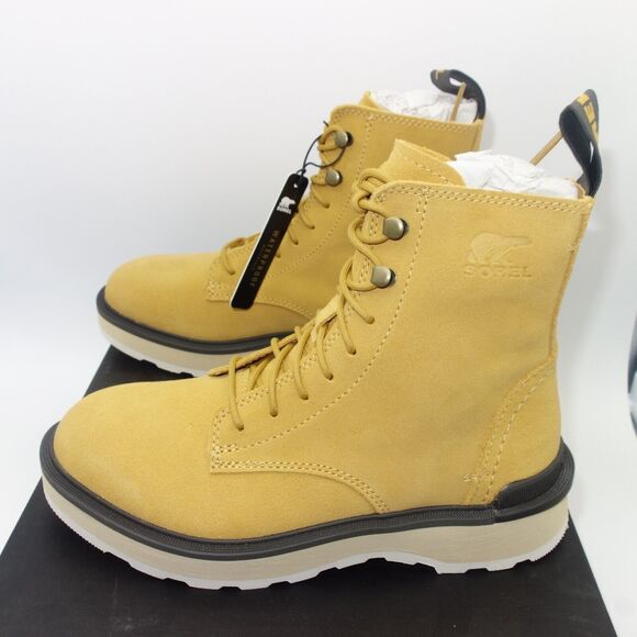 NEW Sorel Women's 6 Hi Line Lace Booties Boots Shoes Brown Geo Yellow Black - Picture 6 of 12